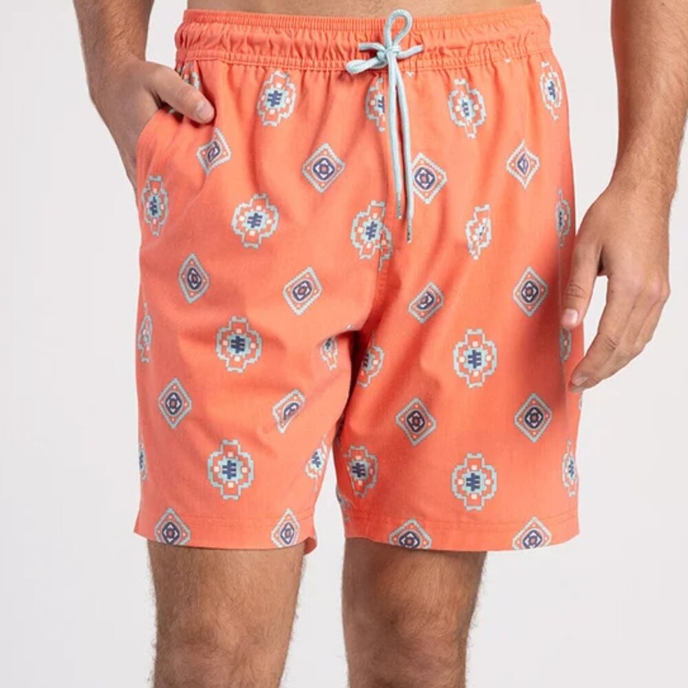 BLUE CROWN Drifter Mens Coral 7" Swim Shorts/NWT/L